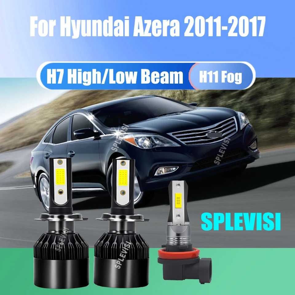 

Brighten Your Night Drives LED Headlight Fog White Conversion Kit - H7 H11 12v For Hyundai Azera 2011 2013 2014 2015 2016 2017