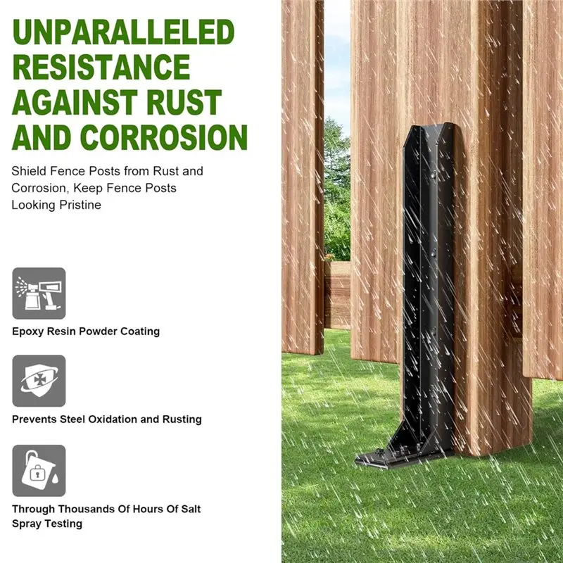 【TODAY-ONLY!】Ground Spike Fence Post Anchor Repair Kit,Heavy Duty Steel Quick Fix For Broken/Leaning Wood Posts(2-Pack)