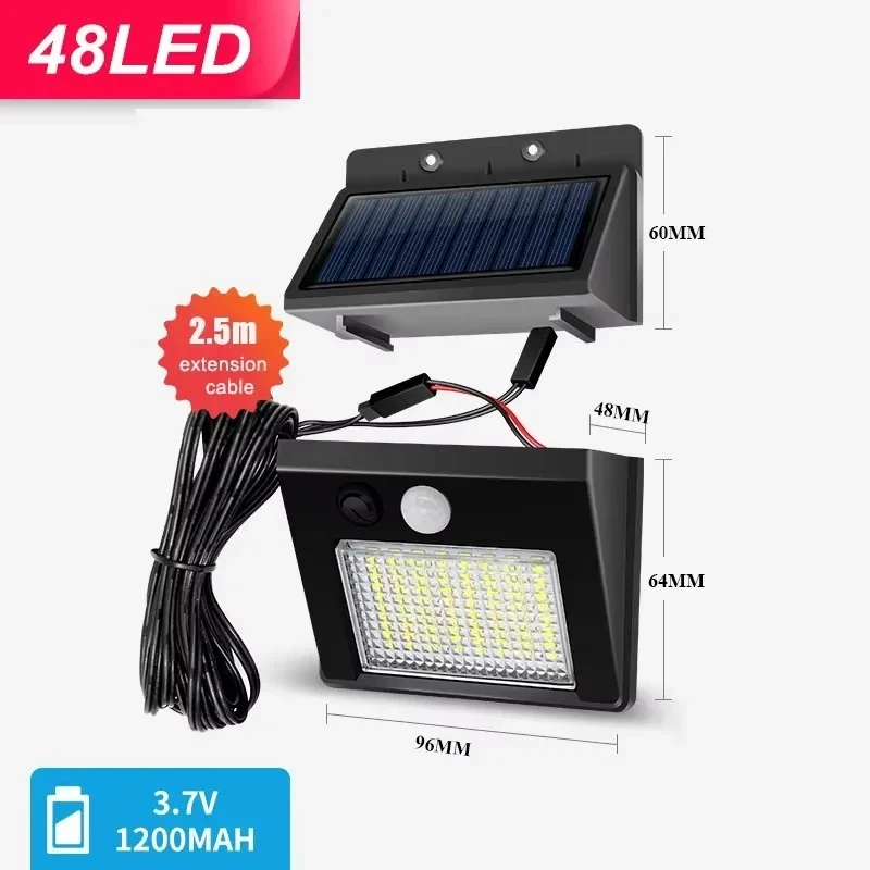 Buiten LED Solarlamp Superhelder Bewegingsmelder Sterke LED Tuinmuurlamp IP65 Waterdicht 3 Werkmodi Veranda Verlichting