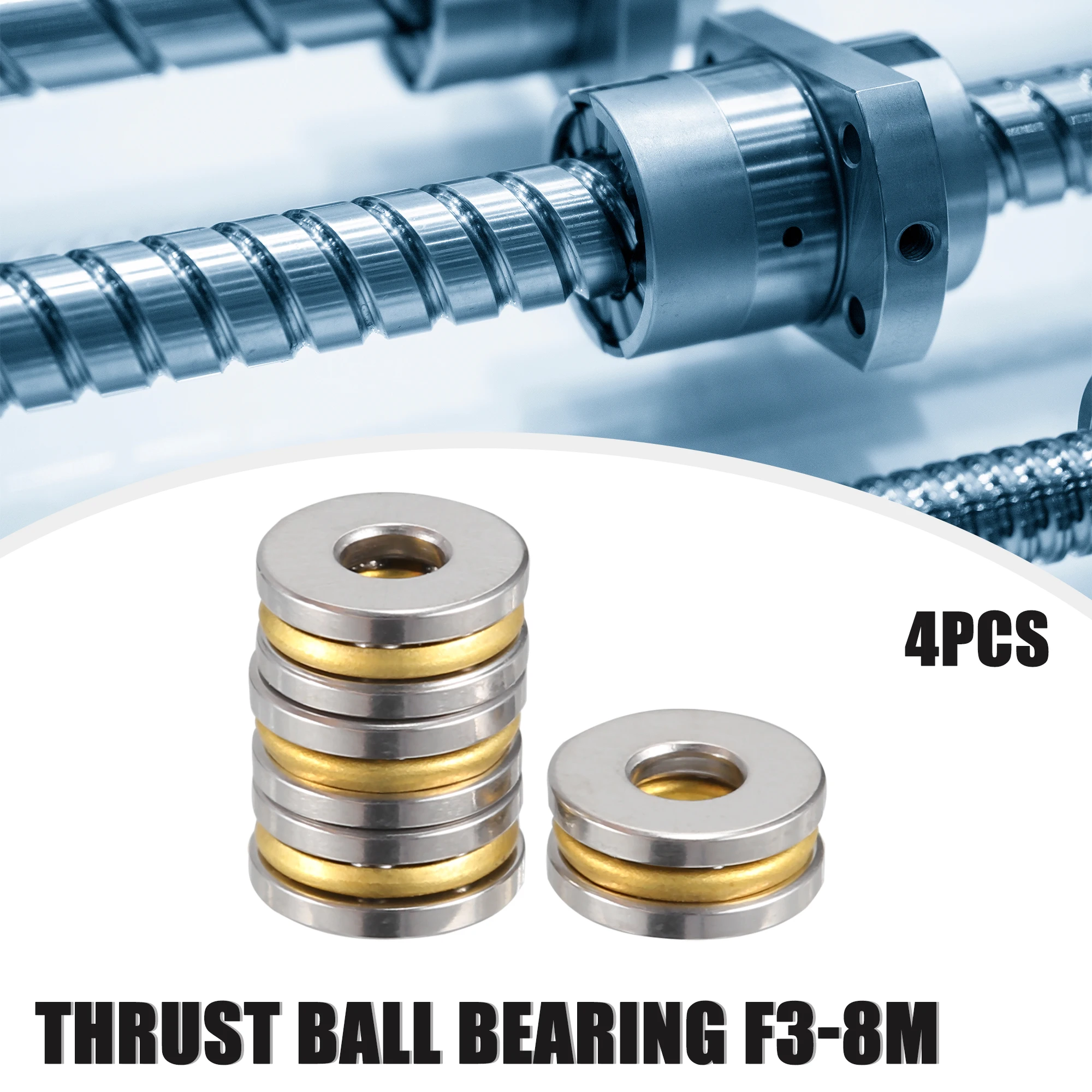 

Motoforti F3-8M F5-10M F7-17M F8-16M F9-20M F10-18M F12-23M Thrust Ball Bearing Single Row Roller with Copper Washers 3-in-1