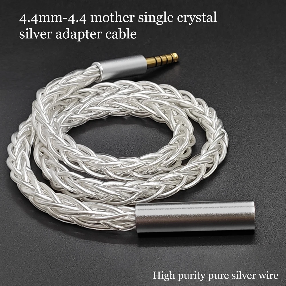 8-core braided 4.4 female to 4.4 male, length 50cm, 6N high-purity single crystal silver adapter cable