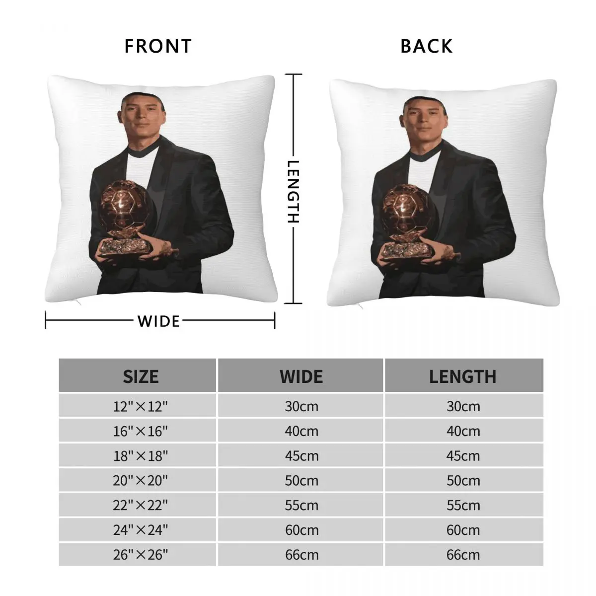 Darwin Nunez Ballon D'Or Square Pillowcase Polyester Linen Velvet Pattern Zip Decorative Sofa Cushion Cover 45x45