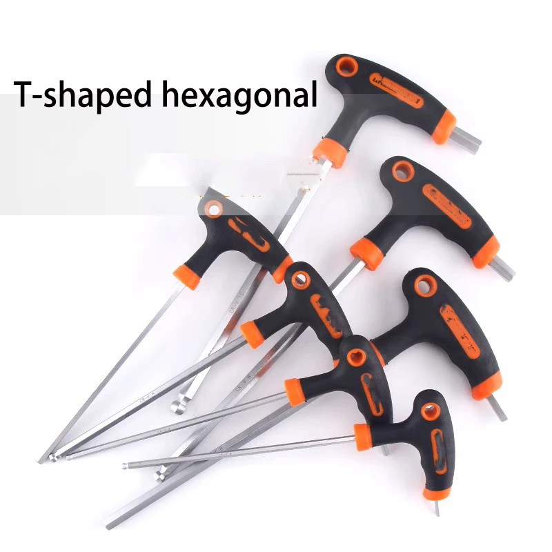 T-shaped hexagon socket wrench with single ball head, flat head screwdriver set, hexagon and hexagonal angle wrenches