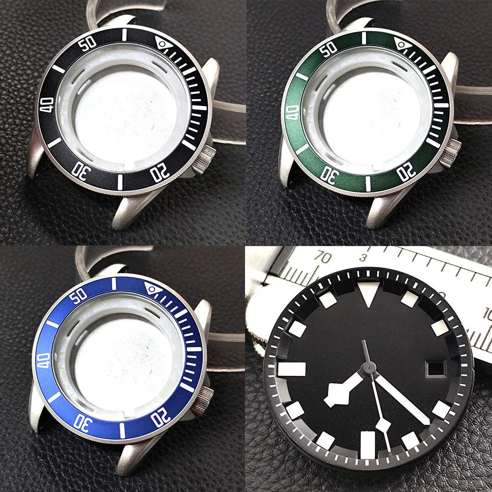 Nouveau boîtier argenté de haute qualité 42.5mm, adapté au cadran de mouvement Miyota 8215, boîtier en acier inoxydable, accessoires de montre, Bracelet de 22MM