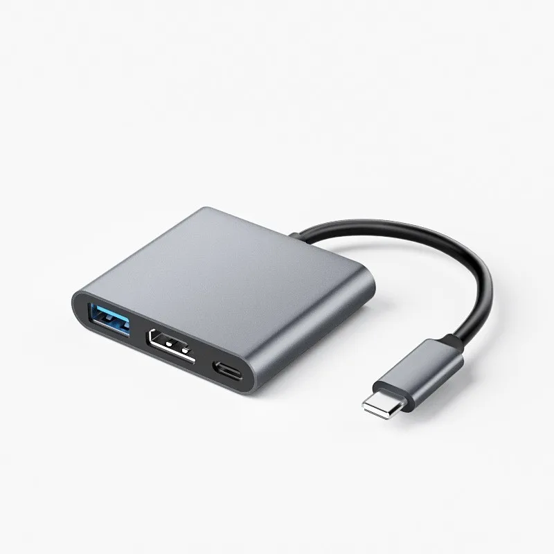 USB C HUB 3in1 نوع C 3.0 إلى محطة إرساء متوافقة مع HDMI PD شحن سريع 4K HDMI محول الفاصل للكمبيوتر الهاتف ماك بوك #1