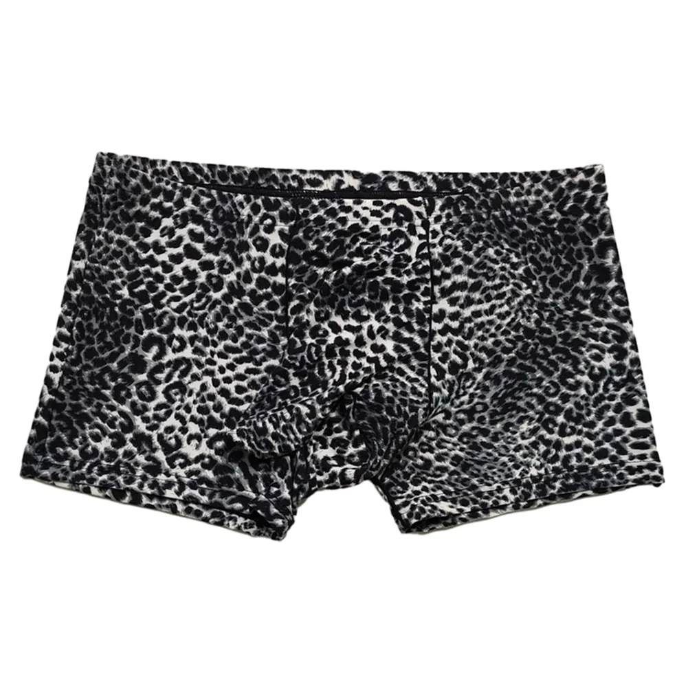 Ropa interior Sexy con estampado de leopardo para hombre, calzoncillos de cintura baja con nariz de elefante, bragas elásticas suaves, lencería