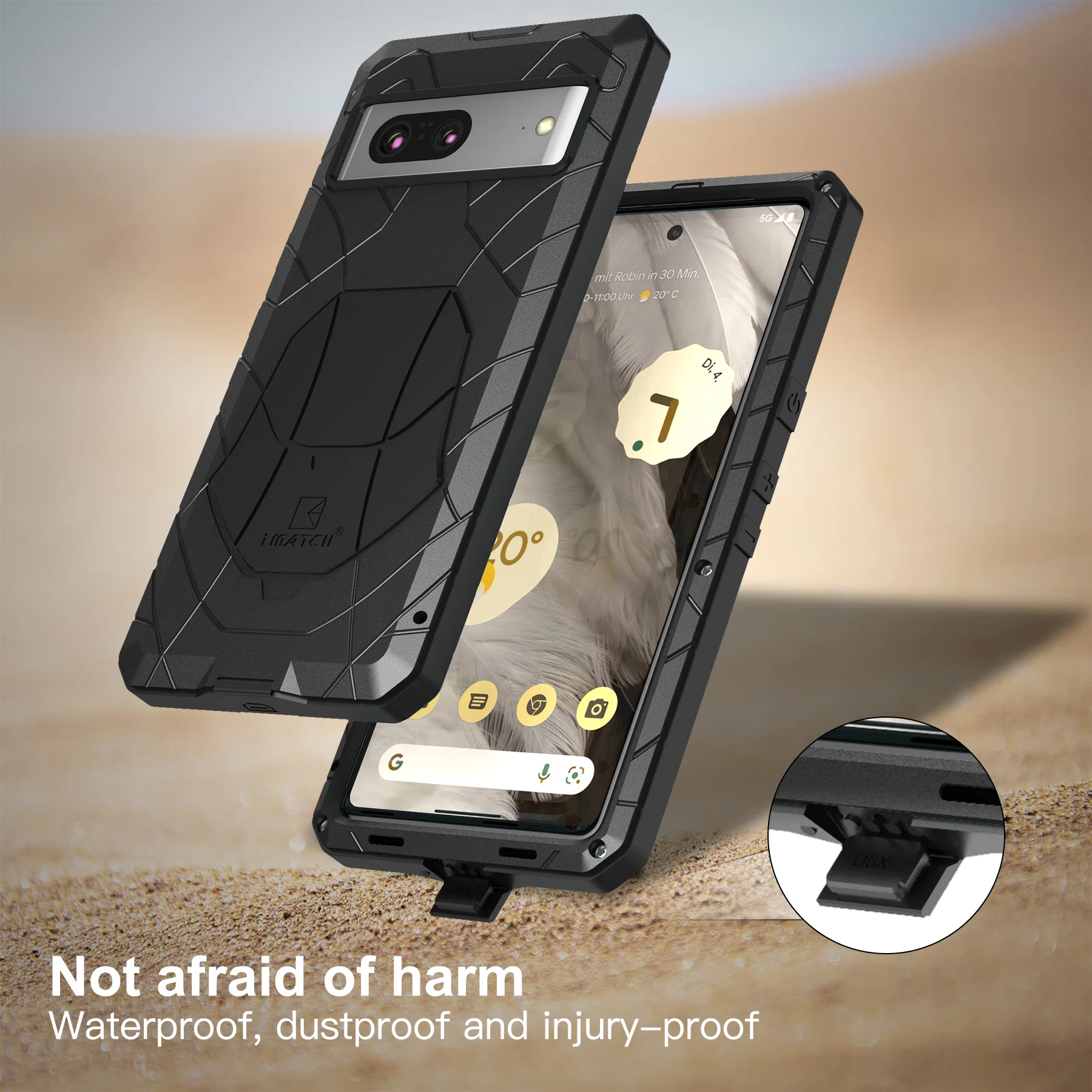 Imatch Armor Phone Case For Google Pixel 8 7 Pro Heavy Protection Military Protect Rugged Shield Silicone Back Cover Pixel8 Pro