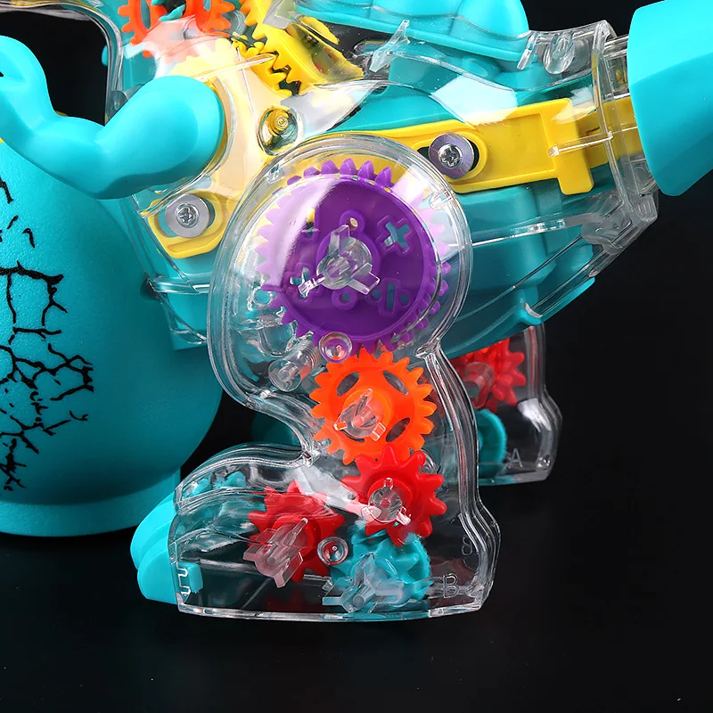 Electric Transparent Gear Excavator Toy Car Music Lighting Dinosaur  Robot Mermaid Swan Boys Girls Birthday Christmas Gift