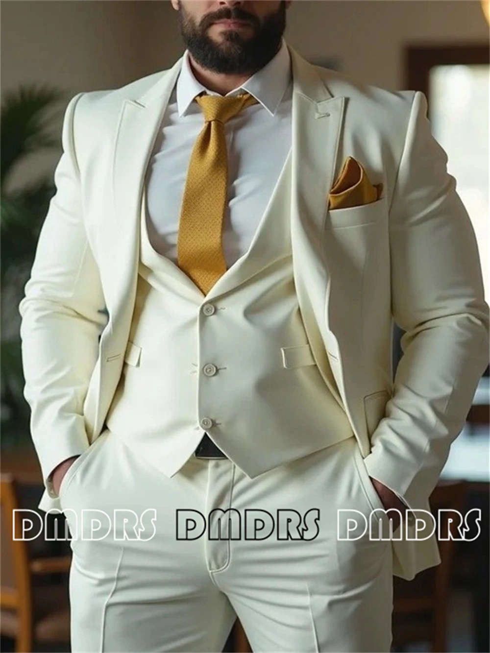 Tailored Plus Men Suit Set, XXS-7XL 3-Piece Wedding Suit for Groom, Premium Groomsman Suits, Party Evening Dinner Jacket