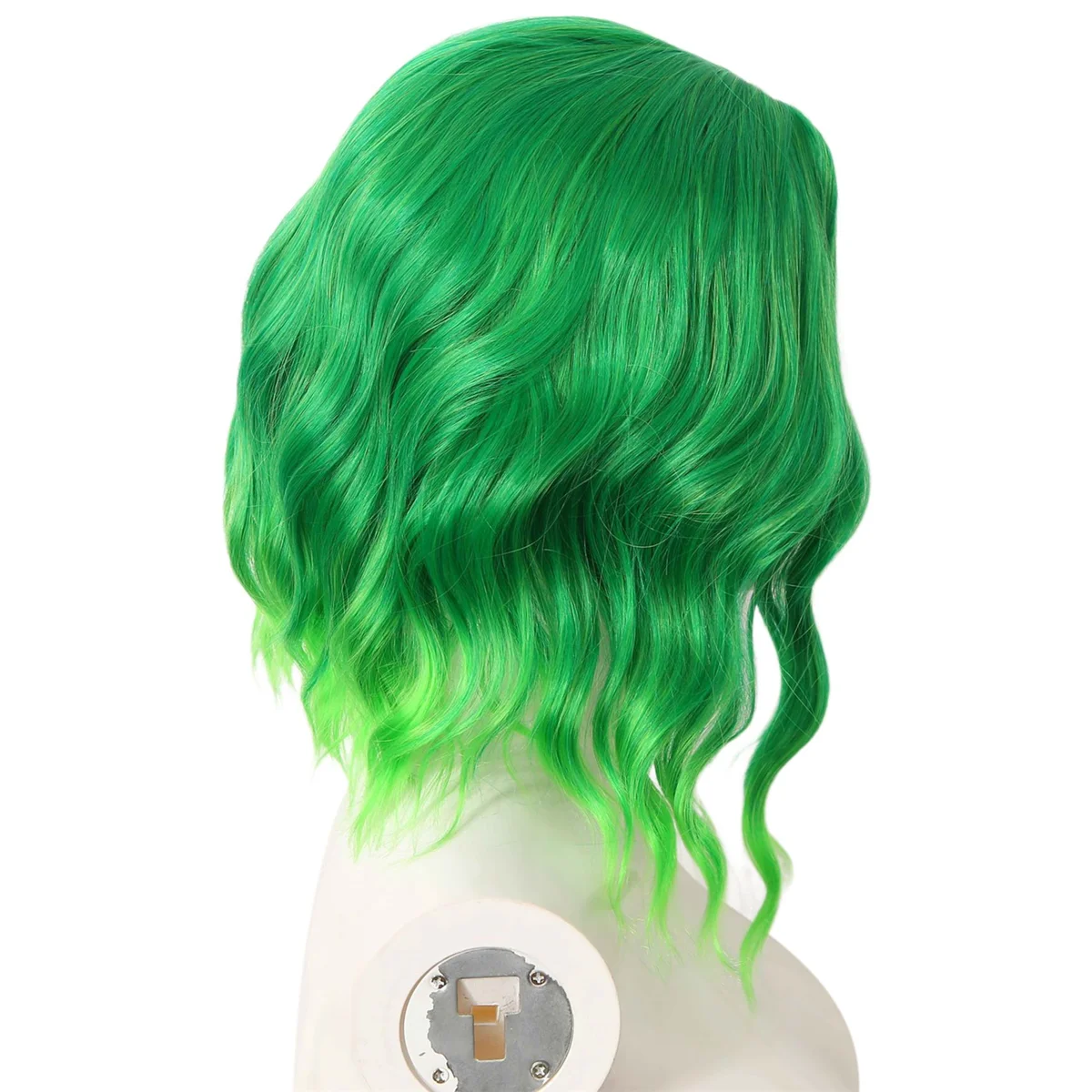 ABGN Green Gradient Fluorescent Middle Parted Curly Wig Women'S Wig Short Curly Hair Wig for Performance Masquerade