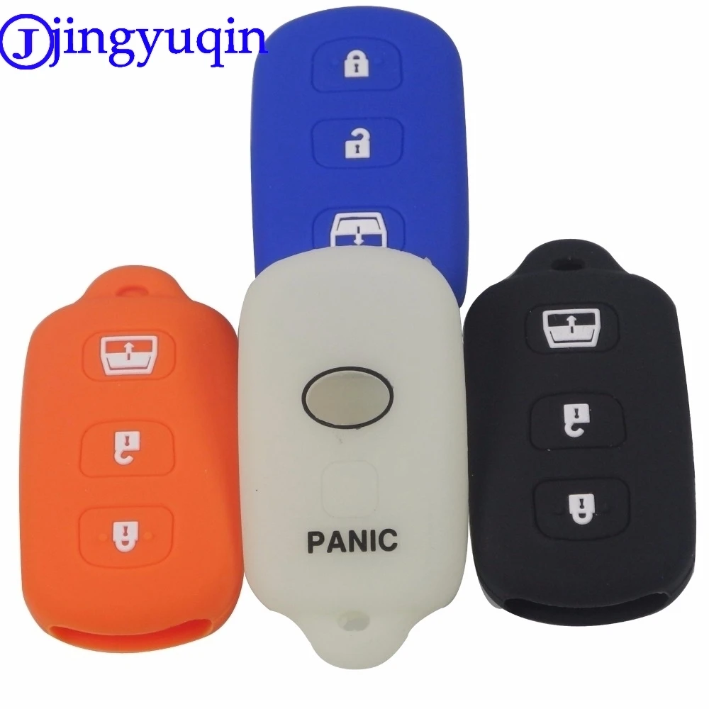 jingyuqin Remote control shell Silicone Rubber Key Fob Case Cover For Toyota 4 Buttons