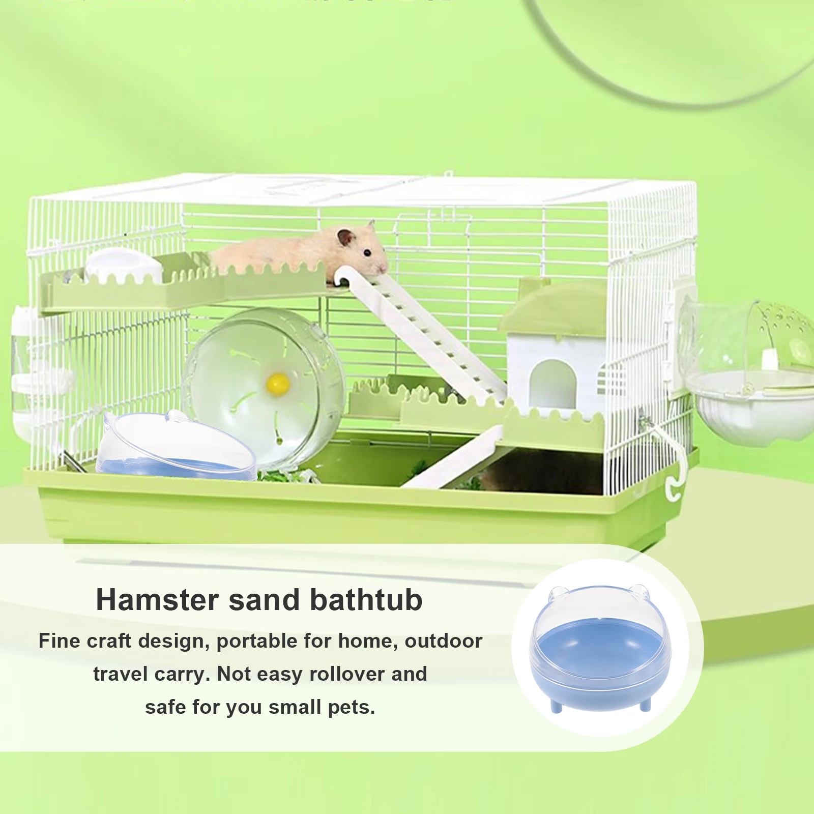 

Hamster House Small Pet Bathroom Eco friendly Plastic Container Durable Portable Half Transparent Design For Hamsters
