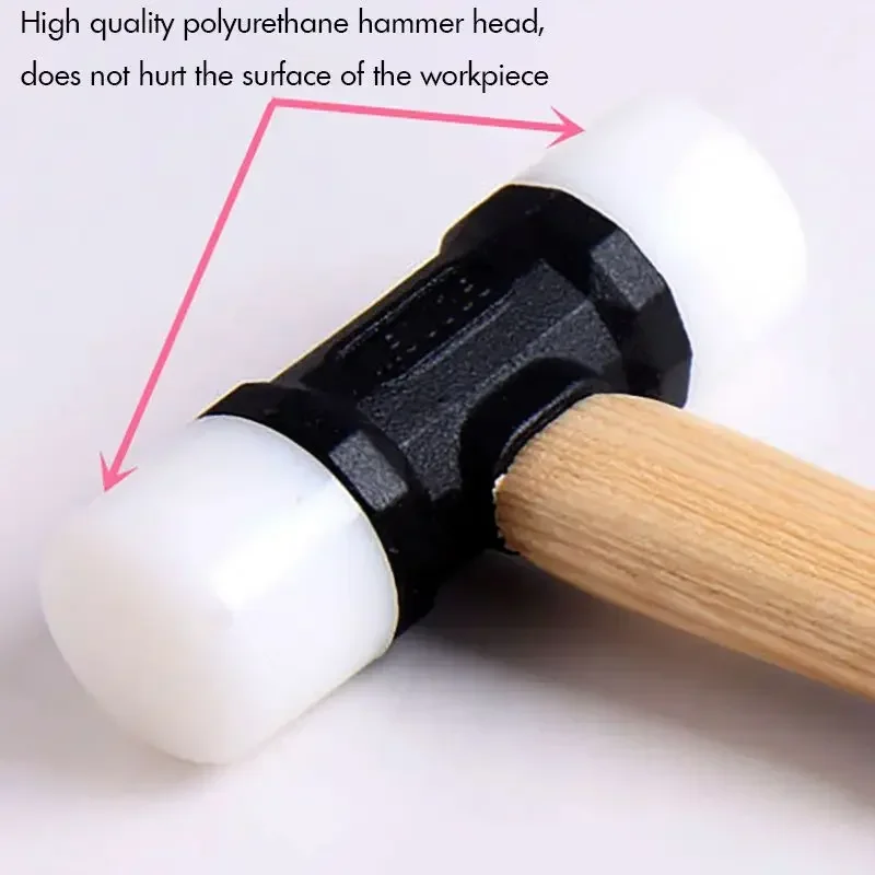 Palu nilon 32mm /35mm, palu ukiran kerajinan kulit dengan pegangan kayu lilin DIY, alat perbaikan kulit martillo