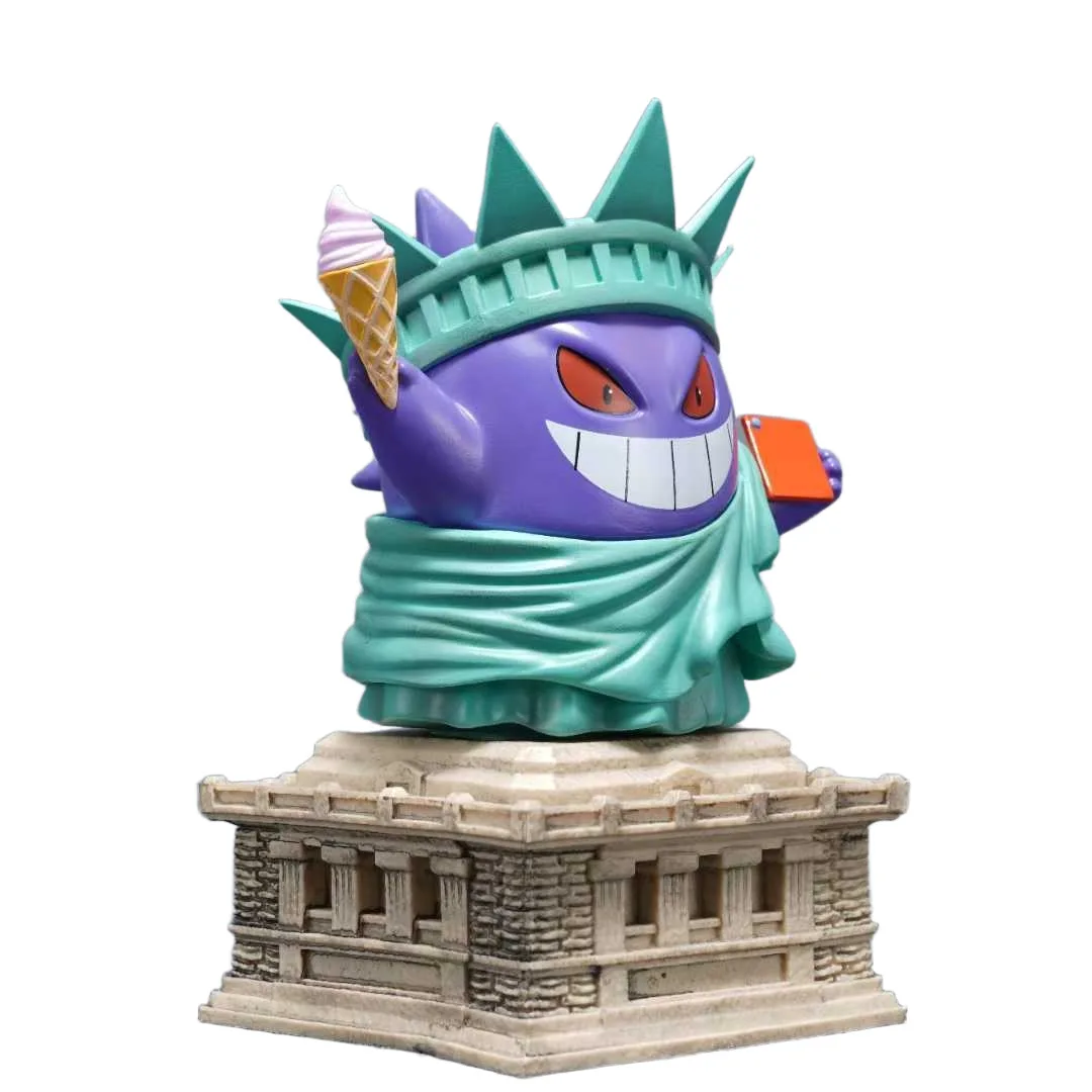 

14cm Pokemon GK Gengar Cosplay Figure Ornament, Statue of Liberty Gengar Anime Figure Model, Manga Figurine