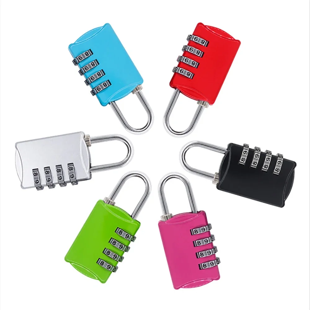 Mini Lock Resettable 4 Dial Digits Code Number Password Combination Padlock Travel Security Lock for Luggage Lock Padlock Gym