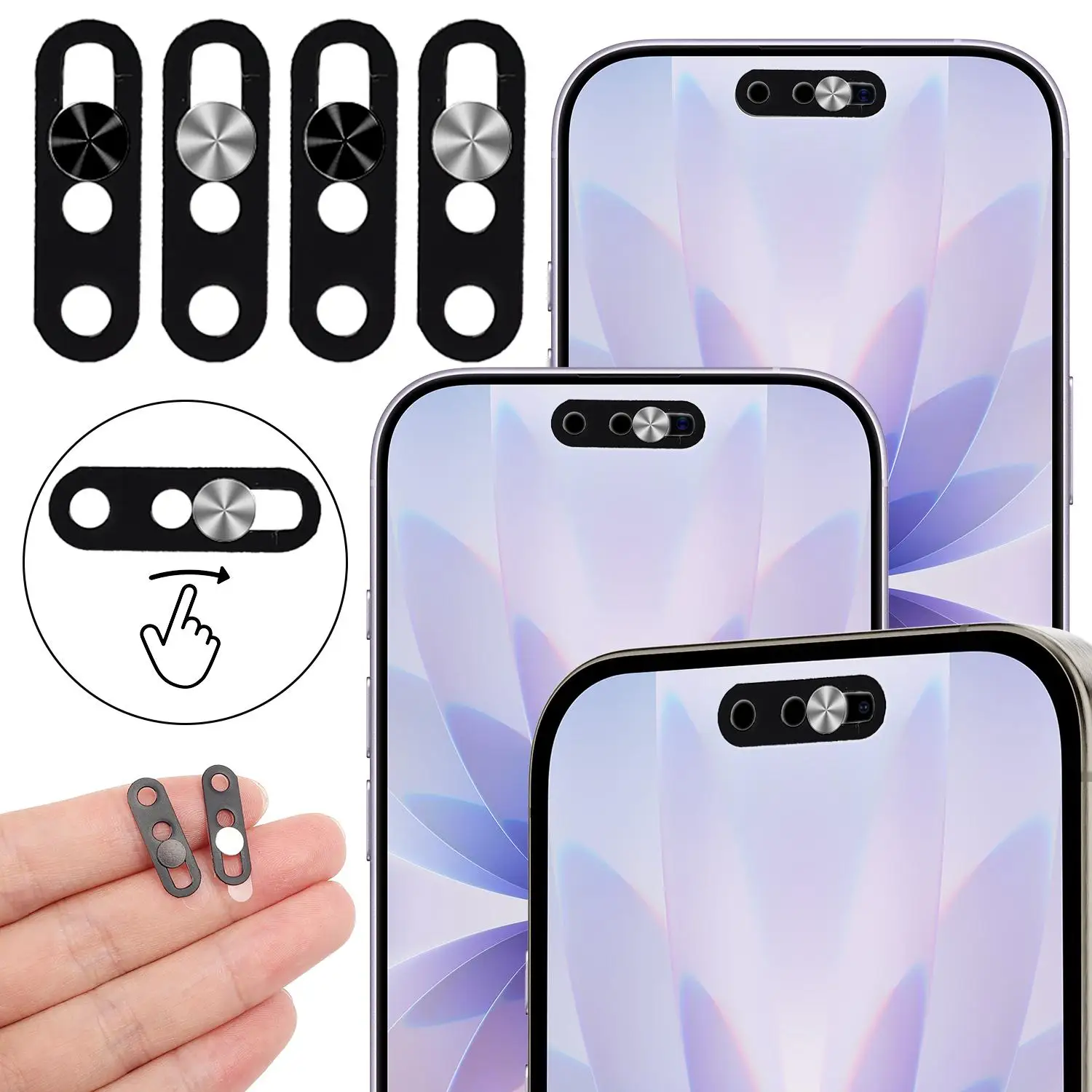 

1/4 шт. Металлическая защитная накладка для камеры iPhone 17 16 15 14 Pro Max, антишпионская наклейка для защиты линз веб-камеры телефона