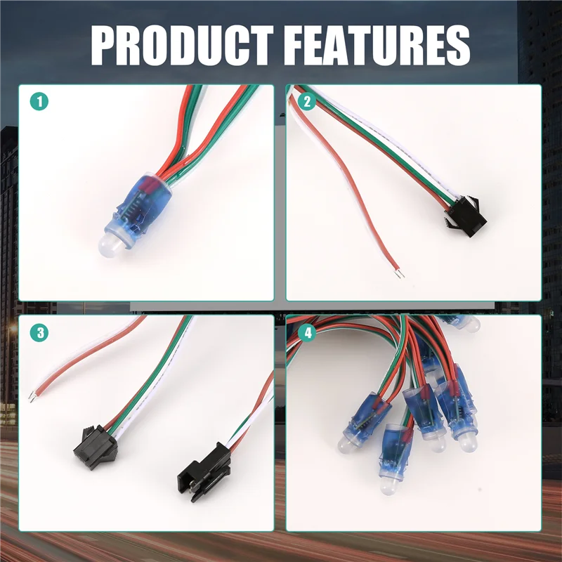 ABDE-500Pcs 12mm ws2811 módulo de luz de pixel led colorido dc5v ip68 à prova dip68 água rgb 2811 1903 ic digital led luz de natal