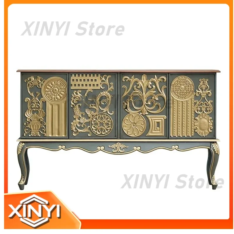 Solid Wood Entrance Cabinet Partition Curio Cabinet Foyer Storage Organizer Side Cabinet for xz1LBX American Light Luxury