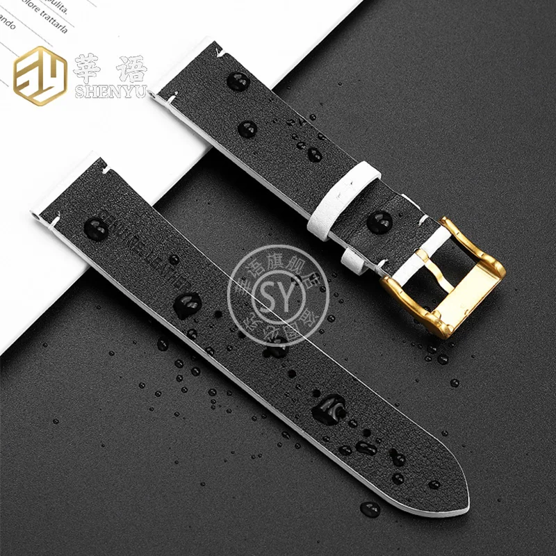 Shenyu For GUCCI G-TIMELESS YA1264065  YA1264067 Burt\'s Bee Embroidered Green Leather strap Men and Women Bracelet Accessories