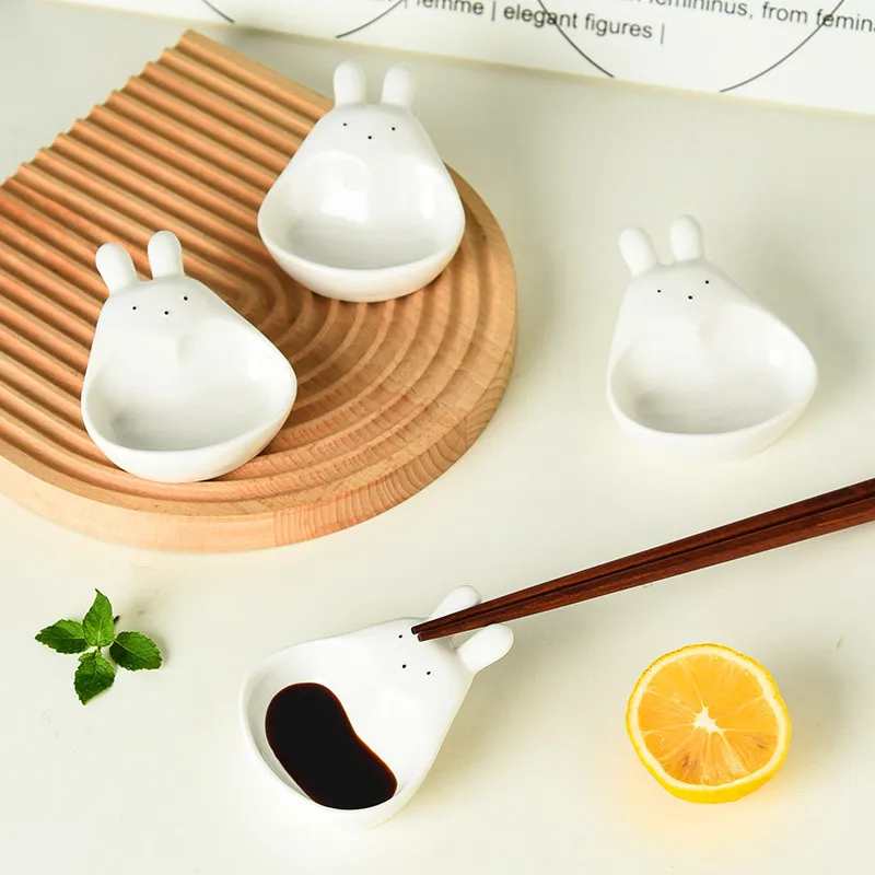 

Rabbit Sauce Plate Creative Household Three-dimensional Ceramic Cartoon Cute Disc Kitchen Soy Sauce and Vinegar Seasoning Plate