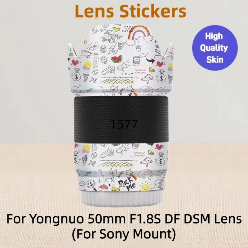 ヨンヌオ-50mm-f18s-df-dsm-ソニー用カスタムステッカー-デカール-スキン-レンズ-ビニール-ラップフィルム-プロテクター-コート-50-18-f-18