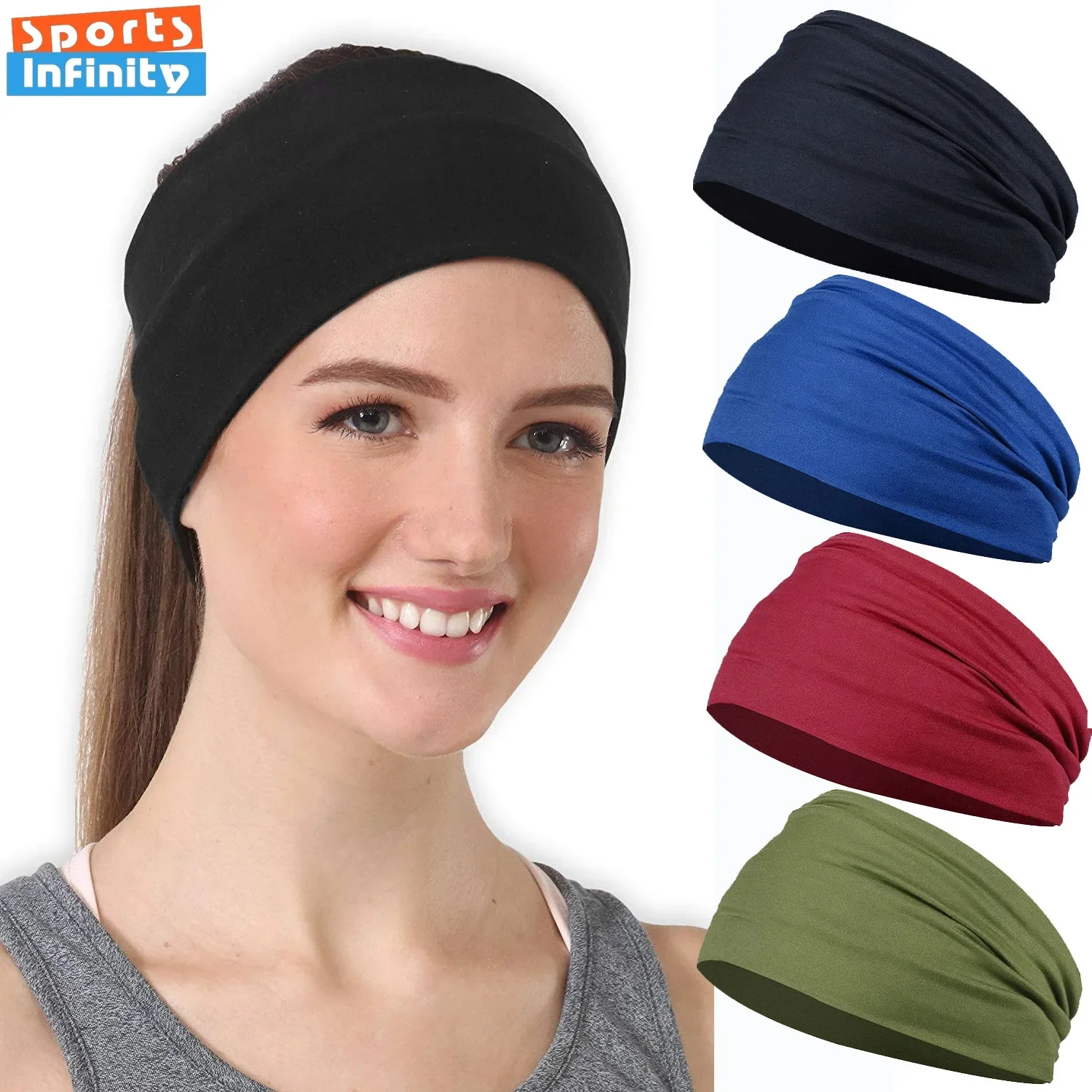 

Fashion Retro Elastic Headband Women's Sports Yoga Hair Bands Sweat Absorbing Headscarf Anti Sweat Head Band Hair Accessories