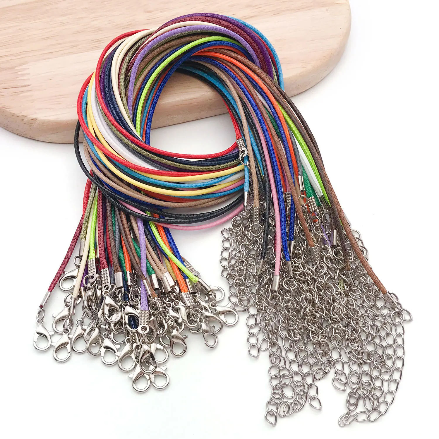 100pcs 45cm Wax Cord Rope Necklace Suitable For DIY Necklace Bracelet Jewelry Accessories