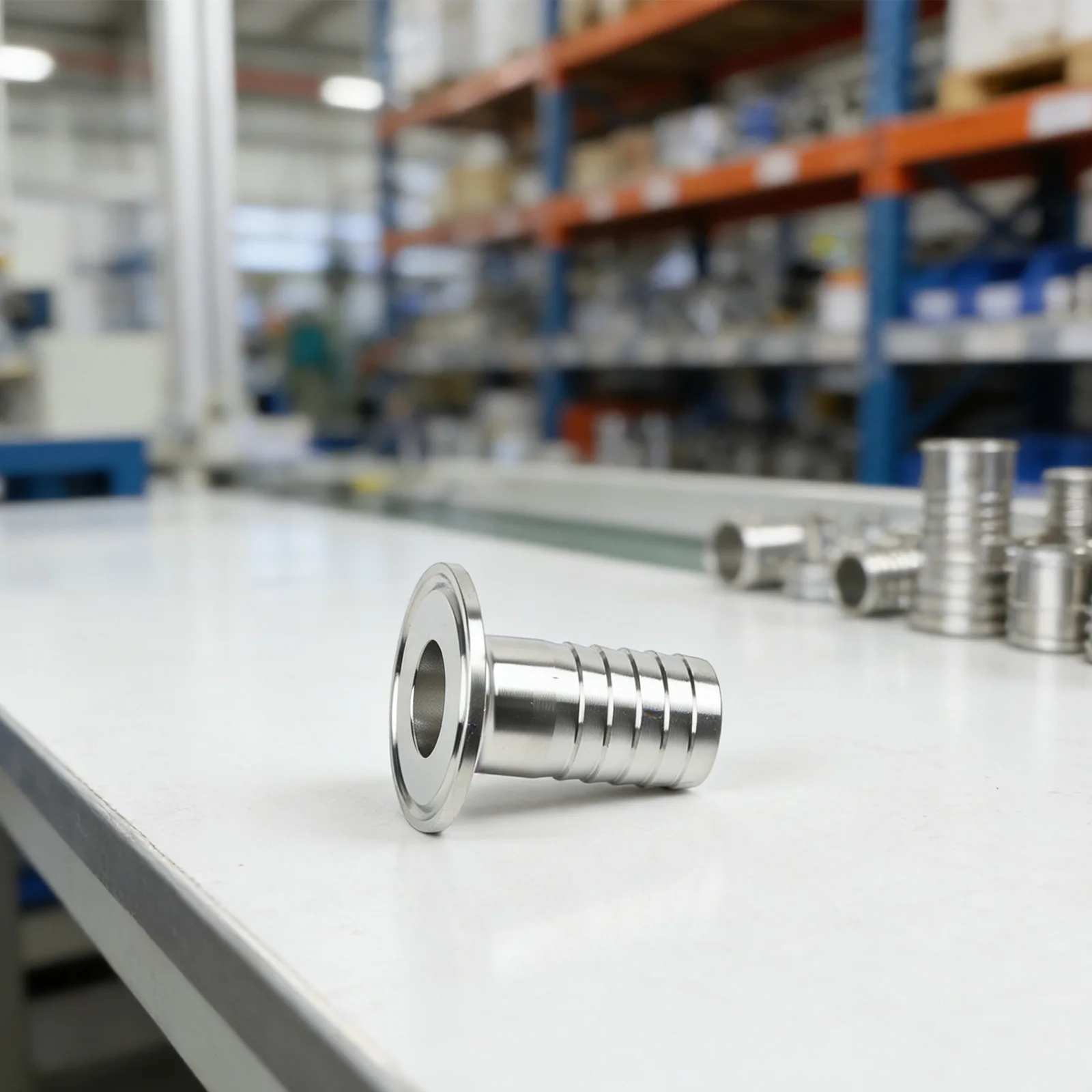 SS304 1 5 inch Tri Clamp to 1 inch Barb Sanitary Hose Fitting with 50 5mm Ferrule Outer Diameter for Secure Hose Connections