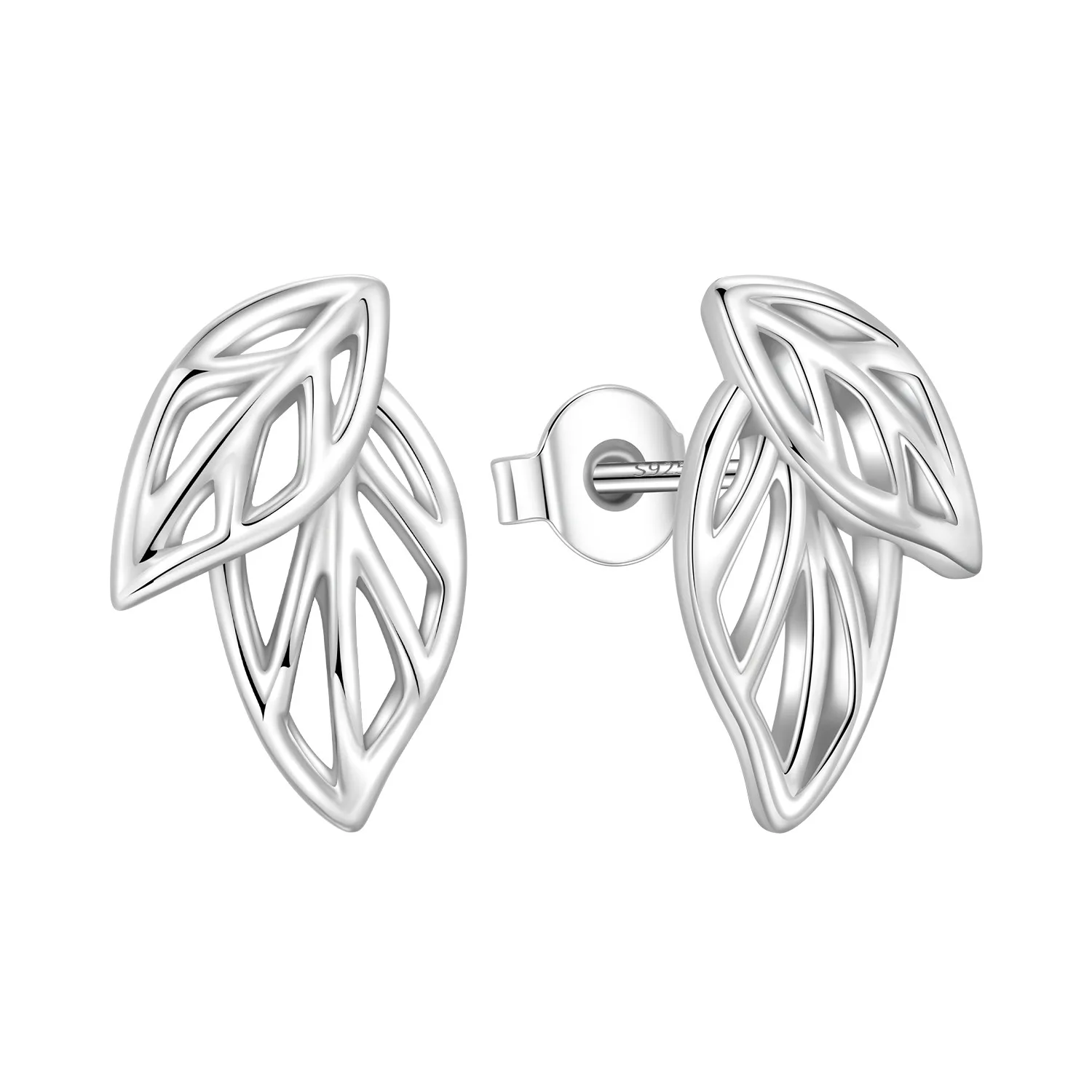 CYCUFF S925 Sterling Silber Hohle Blatt-Pflanzen Ohrstecker Damen S925 Schmuck Party Jubiläum Originelle Geschenke