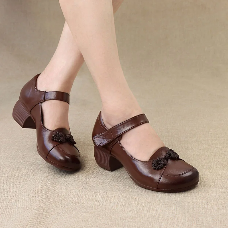 

XMWRLW 2026 Women Summer Sandals Genuine Leather Handmade Shoes Retro Style Ladies Comfortable Shoes Summer Sandals Shoe Sandal