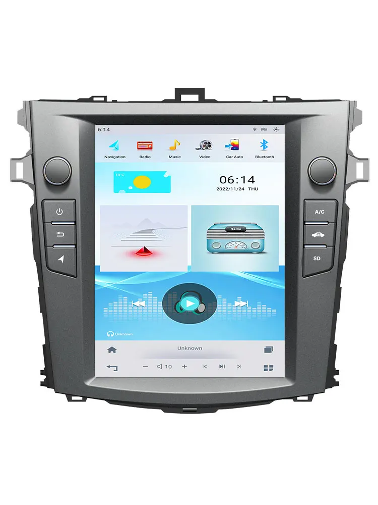 10.4-inch car radio, Global Positioning system navigation, multimedia, Android car, wireless car for TOYOTA Corolla 2007-2012