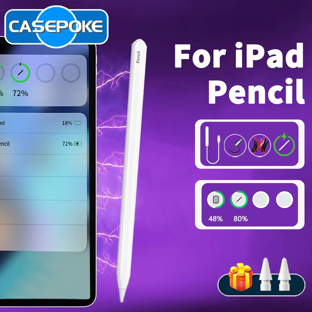

2025 Stylus Pen For Apple Pencil 2 Wireless Charging Palm Rejection For iPad Air 4 5 Pro 11 12.9 Mini 6 iPad Pen iPad Accessorie