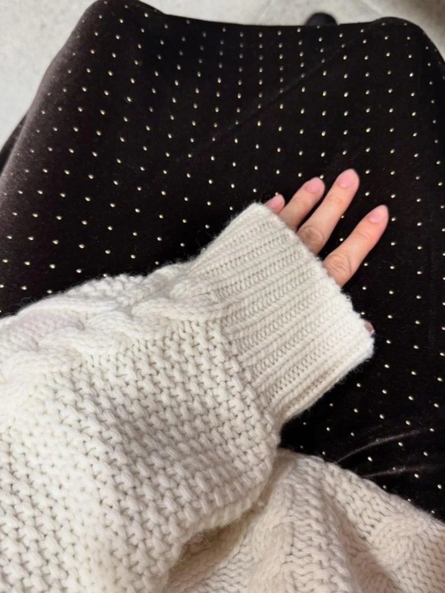 

Brown Polka Dot High Waist Midi A-Line Skirt Women's Faion Commute Sle Polyester Blend Elastic Fiber Skirts