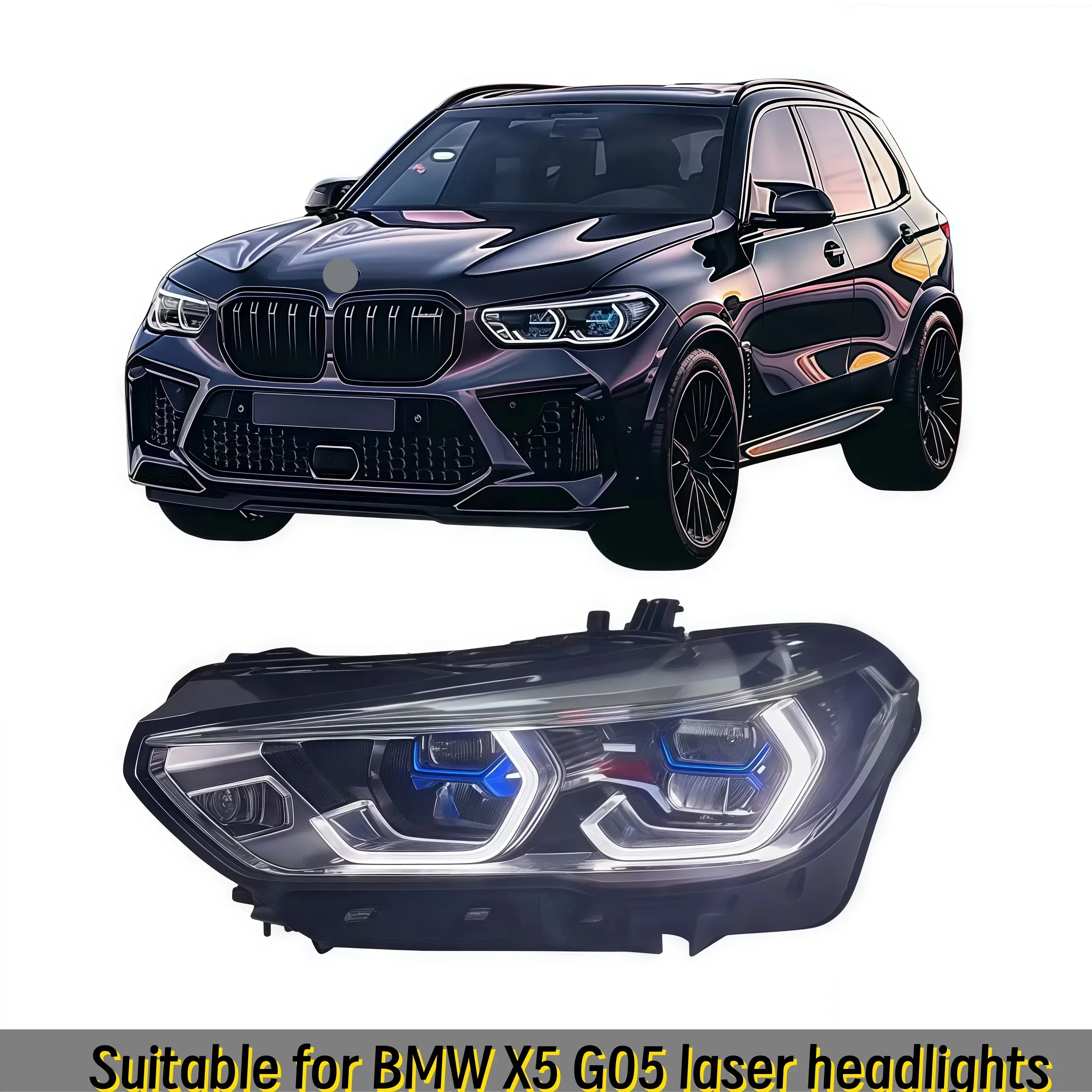 High Performance LED Headlight for X5 G05 2019-2022 Full Lighting at 6000k Front Lamp Car Accessory Upgrade