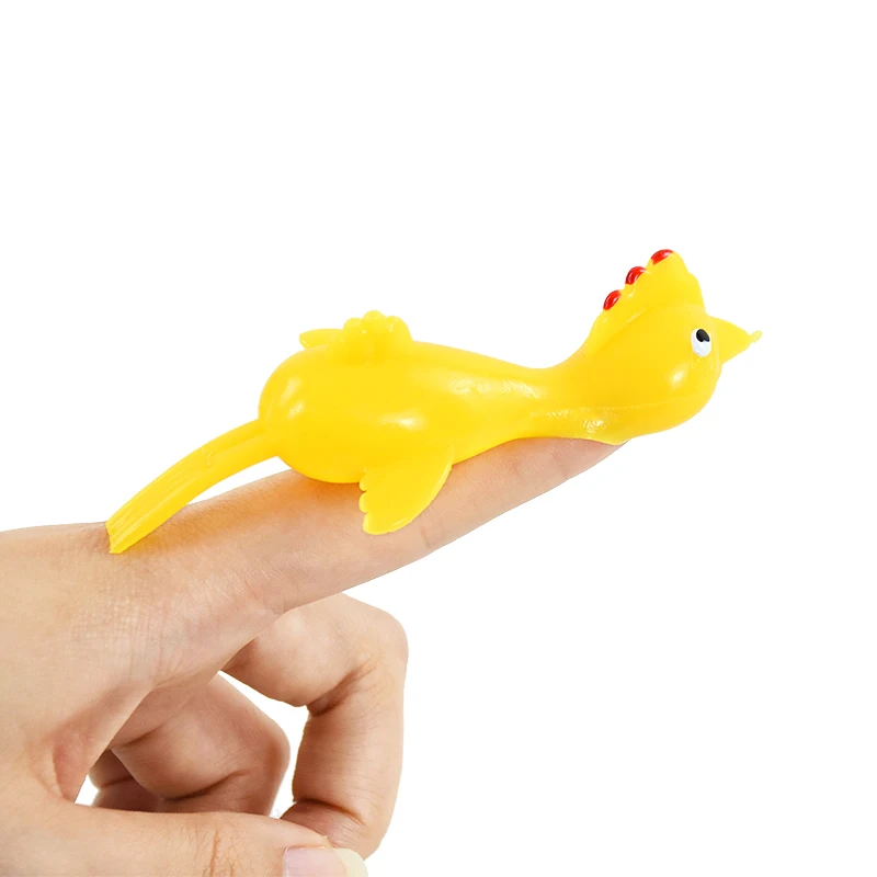 10Pcs Fun Catapult Launch Turkey Tricky Slingshot Chick Practice Chicken Elastic Flying Finger Birds Sticky Decompression Toy