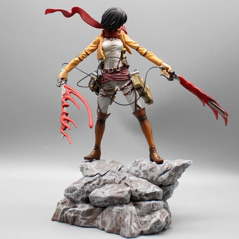 Anime Attack on Titan Mikasa Ackerman Battle Form Figurine Toys PVC Standing Posture Decoration Action Figure Model Statue Gift