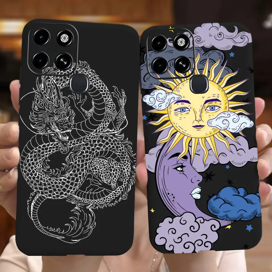 For Infinix Smart 6 Case Cute Cactus Cartoon Dragon Painted Cover 6.6\'\' Soft Silicone Phone Case For Infinix Smart6 X6511 Cover