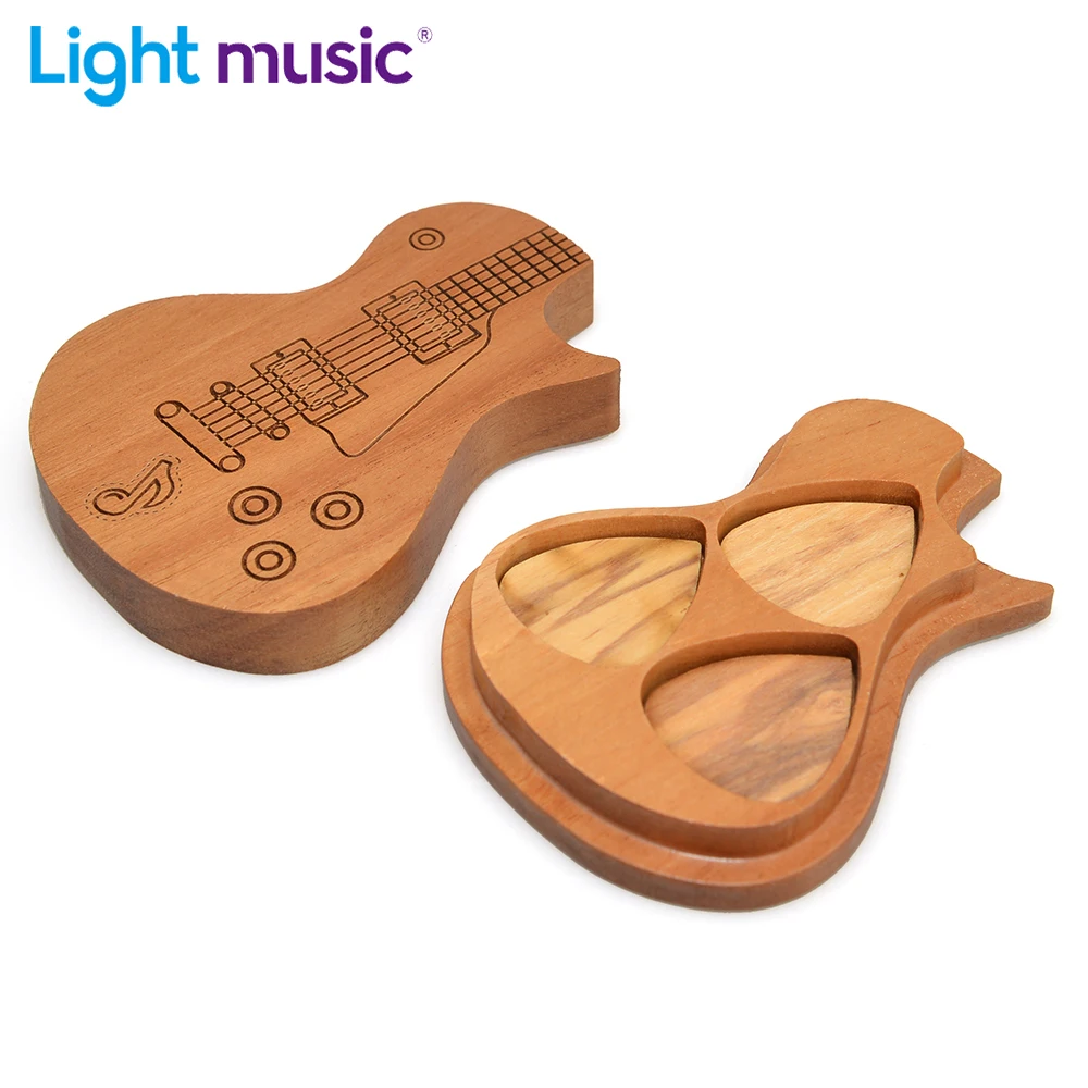 

Guitar Picks Holder Wooden Plectrum Guitar Case Personalized Mediator Storage Box Bass Pack Jazz Gift
