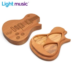 Guitar Picks Holder Wooden Plectrum Guitar Case Personalized Mediator Storage Box Bass Pack Jazz Gift