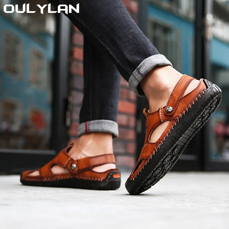 Sneaker Summer Sandals for Men Classic Leather Roman Sandals Men Slipper Outdoor Beach Flip Flops Man Water Trekking Shoes