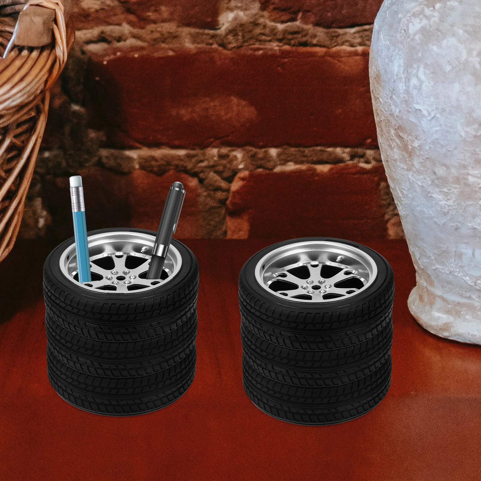 Artificial Tire Pen Holder Office Pen Storage Holder Stylish Simulation Tire Pen Holder pen holder