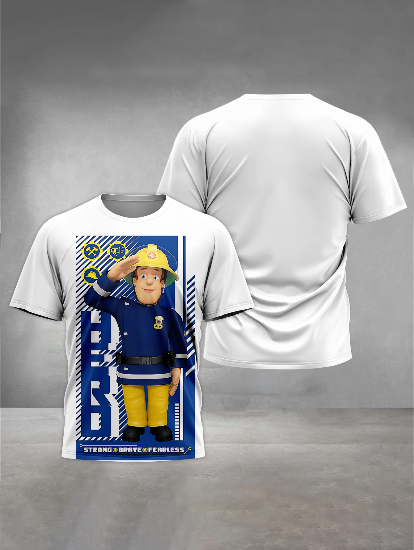 Anime Fireman Sam 3D Print Baby Clothing 5 to 14 Years Male Outdoor Clothes for Children Boy Girl Child T-Shirt Top Shirts