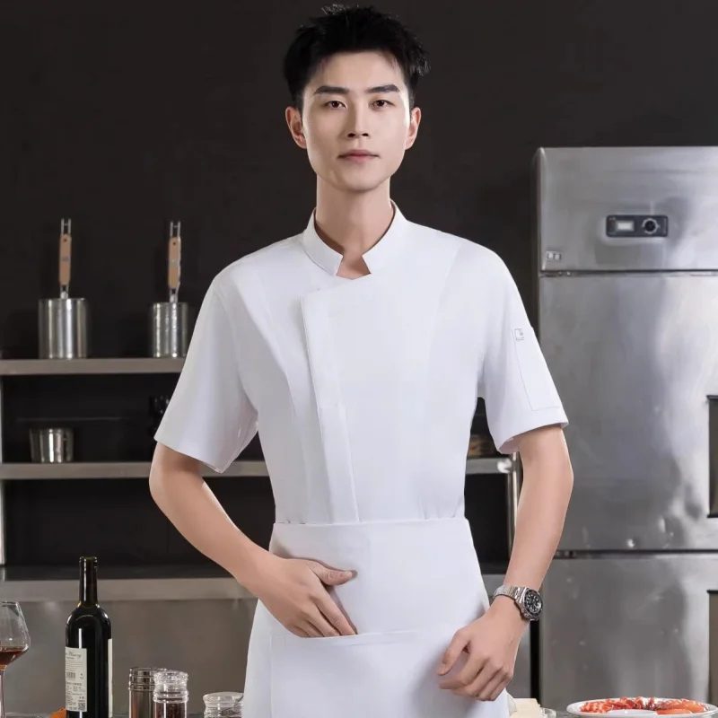 Uniforme da lavoro decorativa estiva sottile e traspirante da chef della cucina del ristorante dell'hotel