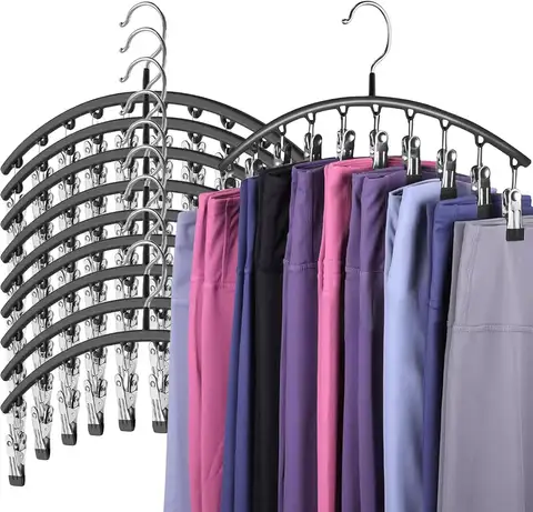 1/2/3PCS  Legging Organizer for Closet, Pants Hangers with10 Clips Holds Space Saving Hanging Closet Organizer