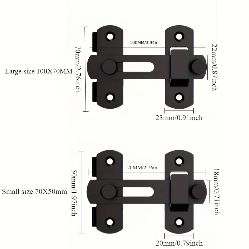 Heavy-Duty Stainless Steel Door Latch, 180° Flip Sliding Bolt Lock, Rust-Proof Privacy Lock for Barn, Fence & Garage