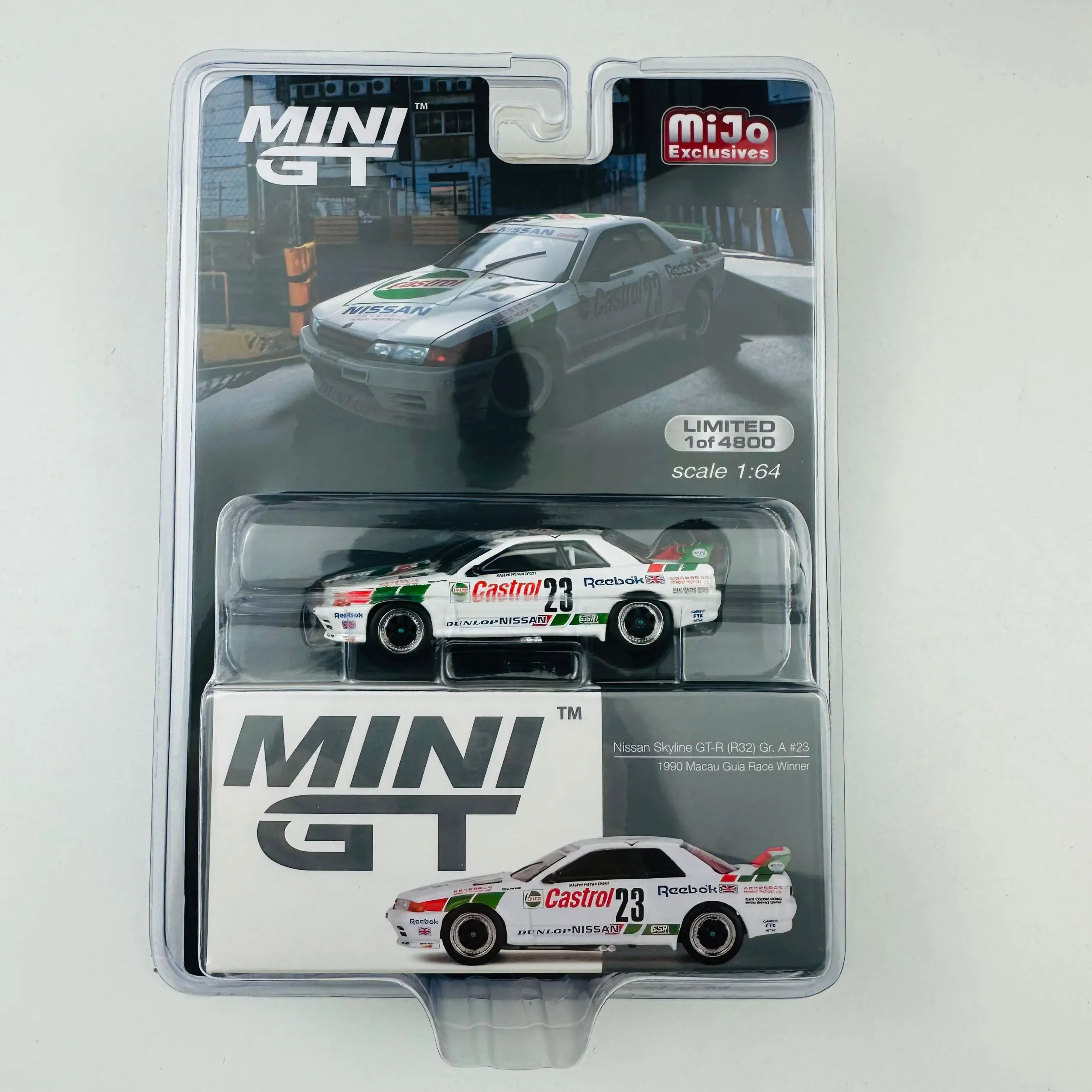 TSM Mini Gt 1/64 Minigt 592 Nissan Skyline GT-R (R32) Gr. A #23 1990 Macau Guia Winner MJ Die-cast Alloy Car Model Collection