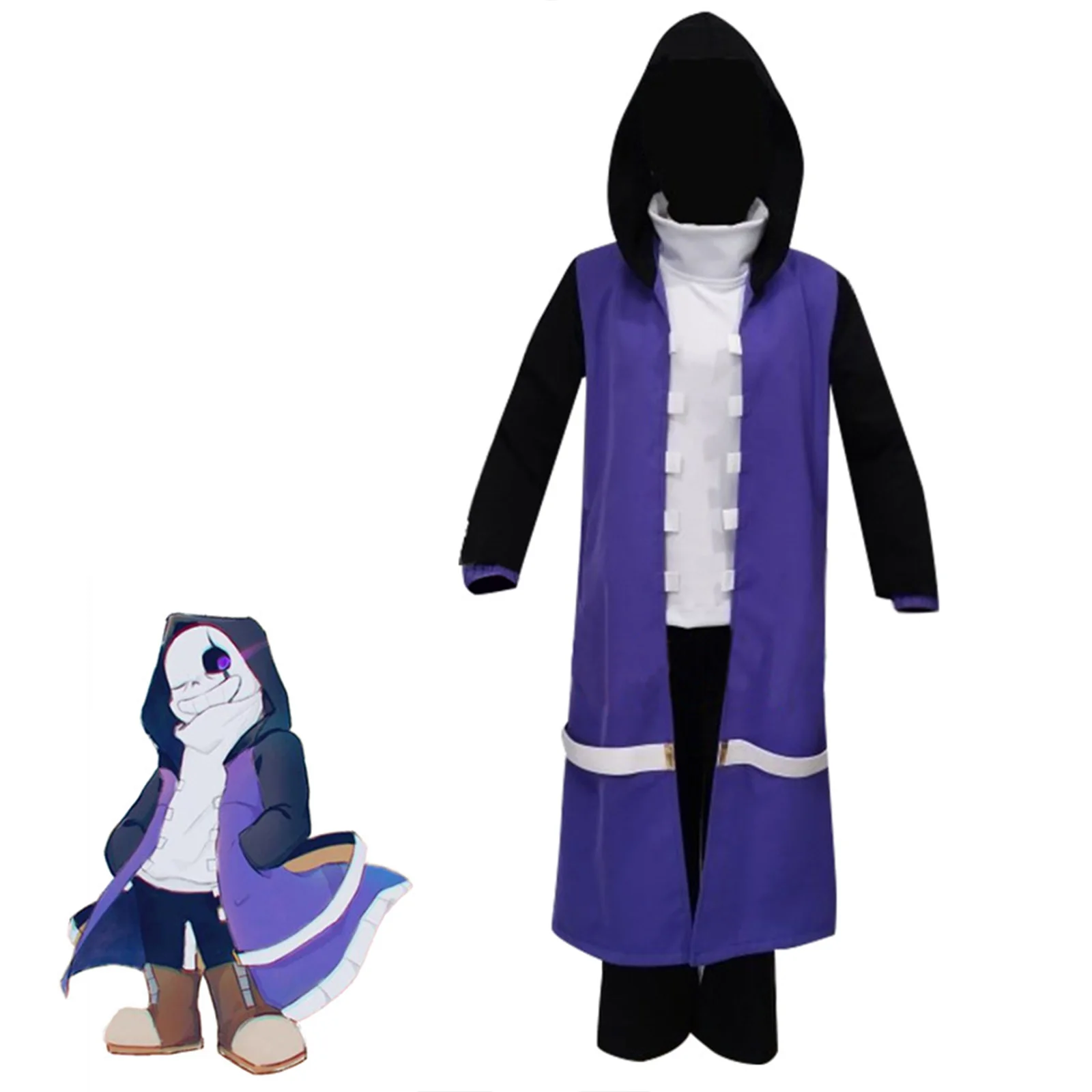 Gioco Anime Sans Professor Costume Cosplay Viola Uniforme Natale Halloween Gioco di ruolo Festa Set completo Vestito per uomo Donna