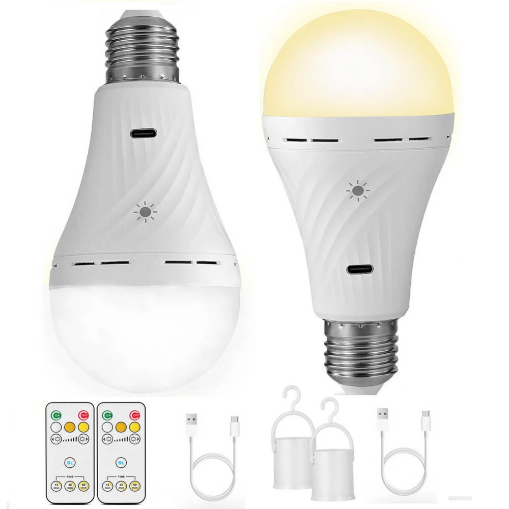 

LED Emergency Bulbs USB charged 7W E27 Dimmable Light Bulb with Remote Control For Various Indoor and Outdoor Occasions