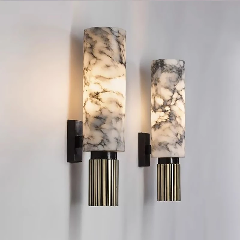 Marble Wall Light alabaster Indoor lighting Living Room Decoration LED Lamp kitchen Copper home interior Decor Wall Sconce art