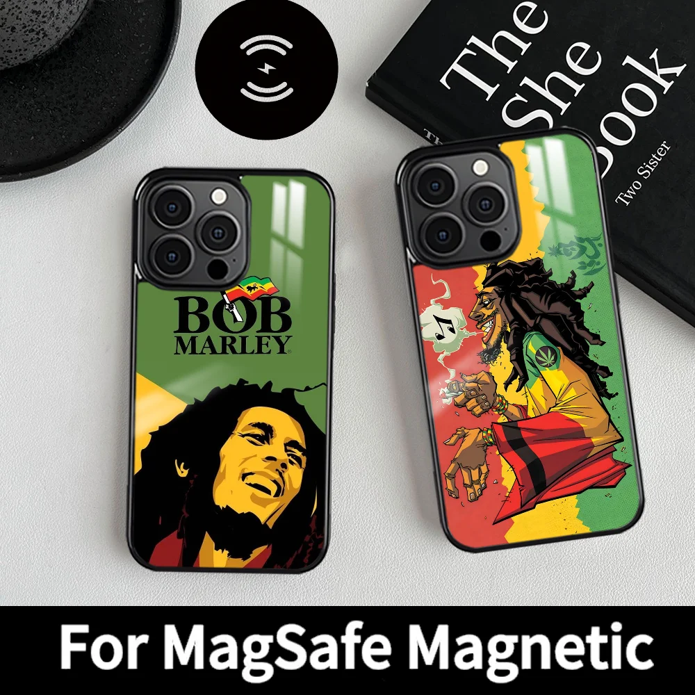 

Singer-Songwriter B-Bob Marley Phone Case For iPhone 16 15 14 13 12 11 Pro Max Plus Mini Magsafe Mirror Wireless Magnetic Cover